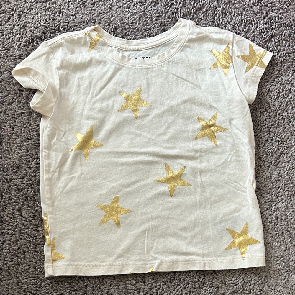 Old Navy Cream Tee with Gold Stars